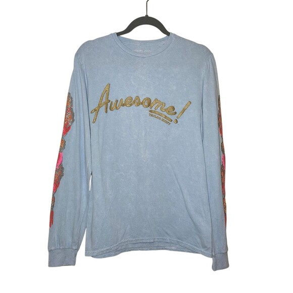 Taylor Swift T-Shirt Awesome/"ME!" Size S Blue Long Sleeve Floral Glitter Eras - Picture 1 of 6